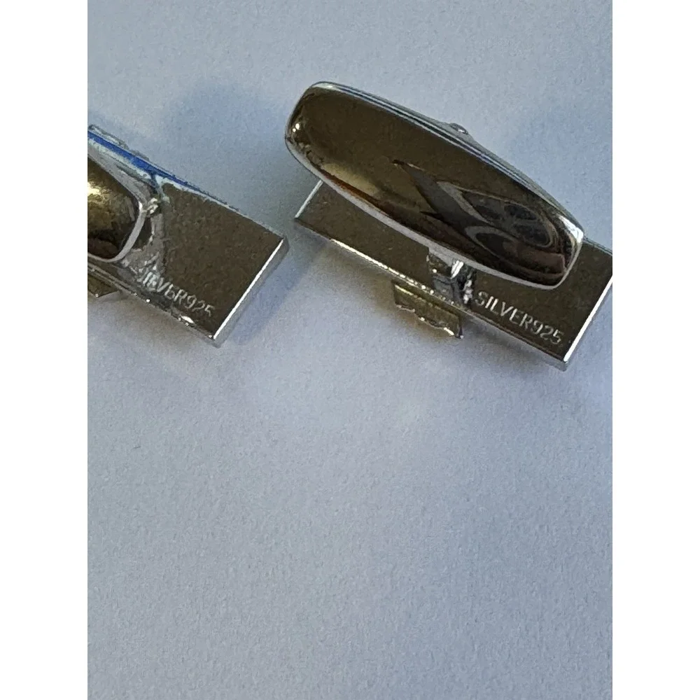 Yves Saint Laurent Cufflinks Silver 925 Unused Stylish Design Pre-owned